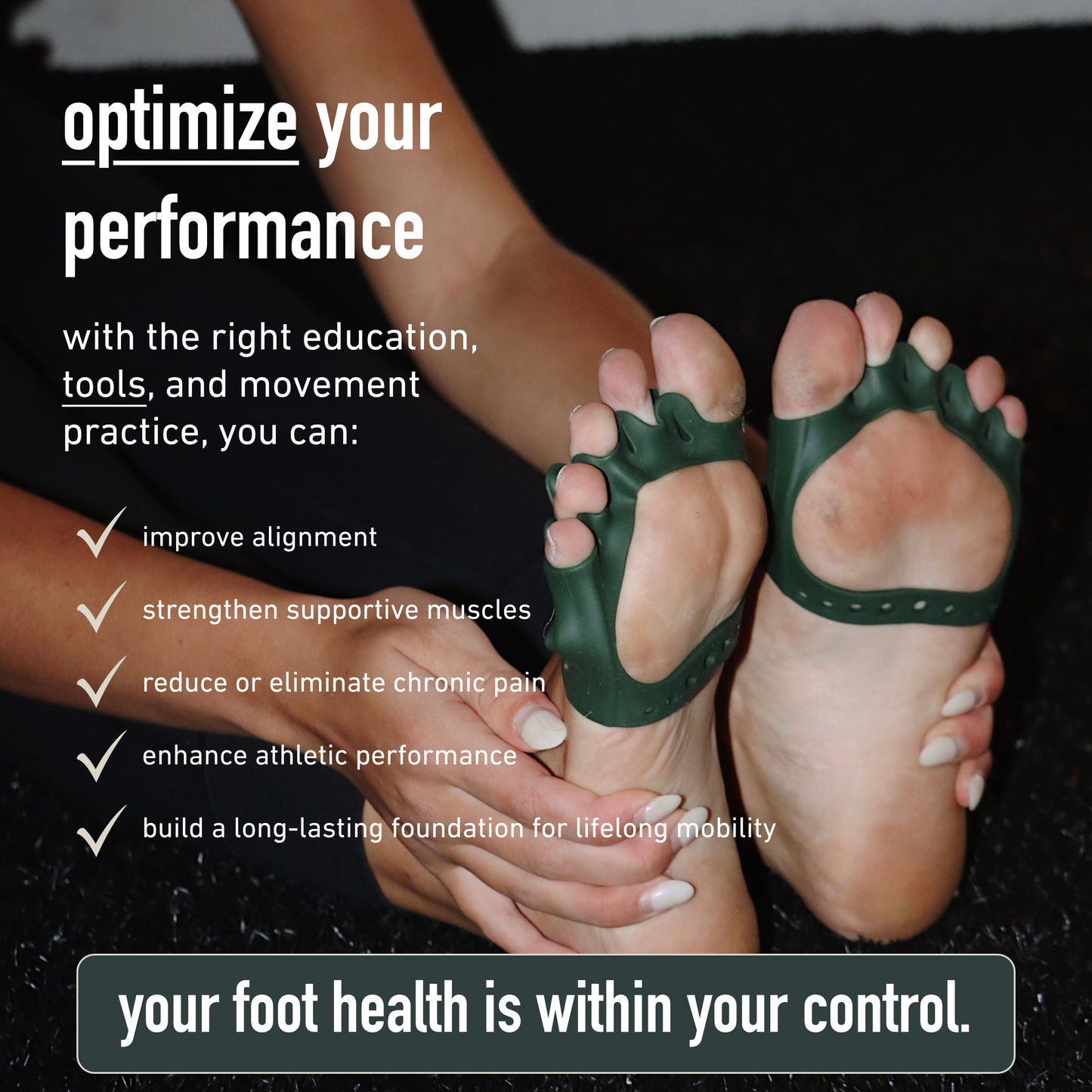 graphic with information on how to optimize your performance with Soletic toe spacers